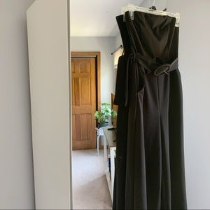 Black Belt Strapless Jumpsuit